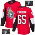 Custom Adidas Ottawa Senators #65 Erik Karlsson Red hockey jersey