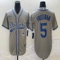 Nike Los Angeles Dodgers #5 Freddie Freeman gray majestic baseball Jerseys Joint name -BD 02