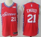 Nike Philadelphia 76ers #21 Joel Embiid red nba basketball Jersey