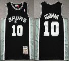 San Antonio Spurs #10 Dennis Rodman throwback black nba jersey-XD