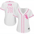 2017 Women Chicago White Sox #72 Carlton Fisk white majestic mlb jersey