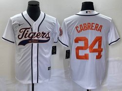 Nike Detroit Tigers #24 Miguel Cabrera white Majestic baseball jerseys Joint name -BD