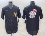 Nike New York Yankees blank black gold majestic baseball Jersey 09