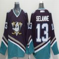 2015 Anaheim Ducks Teemu Selanne #13 purple nhl hockey Jersey A patch