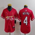 Youth Nike St.Louis Cardinals #4 Yadier Molina red MLB baseball Jerseys city version