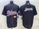 Nike NBA Los Angeles Lakers black baseball jerseys Joint name-BD 04