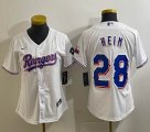 Youth Nike Texas Rangers #28 Jonah Heim white majestic baseball jerseys-XD