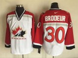 2002 Olympic Version #30 Martin Brodeur White NHL Throwback Jerseys