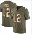 Nike New England Patriots #12 Tom Brady green gold fashion Color Rush Limited Jersey