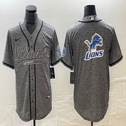 Nike Detroit Lions blank Hemp grey baseball jerseys Joint name-BD 01