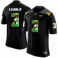 Oregon Duck #3 Vernon Adams Jr black With Portrait Print College Football Jersey