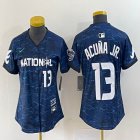 Women National League #13 Ronald Acuna Jr. Nike Royal 2023 MLB All-Star Game Vapor Premier Elite Player Jersey