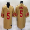 Nike San Francisco 49ers #5 Trey Lance yellow color Rush Limited Jersey