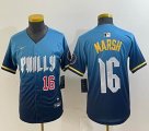 Youth Nike Philadelphia Phillies #16 Marsh skyblue majestaic baseball jersey city version-BD 02