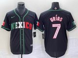 2023 World Cup Mexico #7 Julio Urias black majestic baseball jerseys 62