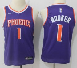 Custom Youth Nike Phoenix Suns #1 Devin Booker purple NBA basketball Jerseys