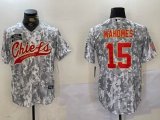 Kansas City Chiefs #15 Patrick Mahomes Nike Arctic Camo 2024 Salute to Service Limited Jersey Joint name-BD