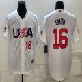 2023 World Cup #16 Will Smith white USA majestic baseball jerseys 08