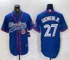 Toronto Blue Jays #27 Vladimir Guerrero Jr blue baseball jerseys Joint name -BD 02