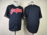 MLB Cleveland Indians blank dark blue Fashion Jerseys