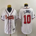 Youth Nike Atlanta Braves #10 Chipper Jones white majestic baseball jerseys