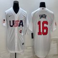 2023 World Cup #16 Will Smith white USA majestic baseball jerseys 11