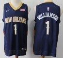 Nike New Orleans Pelicans #1 Zion Williamson dark blue NBA basketball jerseys