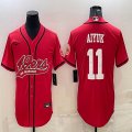 Nike 49ers #11 Brandon Aiyuk red baseball jerseys Joint name-BD