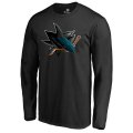 Men's San Jose Sharks Fanatics Branded Black Midnight Mascot Long Sleeve T-Shirt