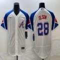 Nike Anaheim Angels #28 Matt Olson white blue Flexbase Authentic Collection Jersey-BD