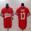 San Francisco 49ers 13# Brock Purdy red baseball jersey Joint name-BD 03