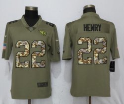 Nike Titans 22 Henry Olive Camo Carson 2017 Salute to Service Limited Jersey