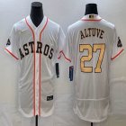 Nike Houston Astros #27 Jose Altuve white gold Flexbase Authentic Collection Jersey