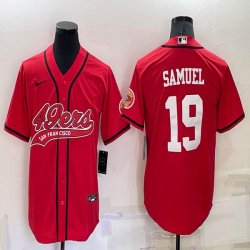 Nike 49ers #19 Deebo Samuel red baseball jerseys Joint name-BD