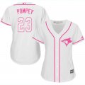 2017 Women Toronto Blue Jays #23 Dalton Pompey white majestic mlb jersey