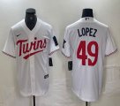 Nike Minnesota Twins #49 Pablo Lopez white majestic baseball jersey-BD