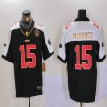 Nike Kansas City Chiefs #15 Patrick Mahomes black white Nike Vapor F.U.S.E. Limited Jersey-BD