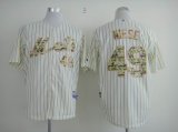 New York Mets HIESE 49 White Blue Strip MLB camo Jerseys