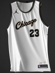 Jordan logo Chicago Bulls #23 Michael Jordan white nba basketball jerseys-XD