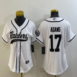 Youth Las Vegas Raiders Davante Adams white baseball jerseys Joint name-BD