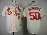 St.Louis Cardinals 50 Adam Wainwright Cream MLB Jerseys