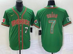 2023 World Cup Mexico #7 Julio Urias green red majestic baseball jerseys 72