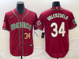 2023 World Cup Mexico #34 Fernando Valenzuela red blank majestic baseball jerseys 20