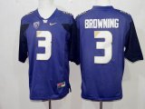 Washington Huskies 3 Jake Browning College Football Purple Jersey