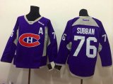 Reebok Montreal Canadiens 76# P.K. Subban red purple ice hockey jerseys