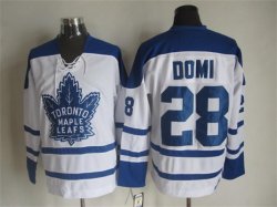 Toronto Maple Leafs #28 Tie Domi white blue CCM throwback Hockey jerseys