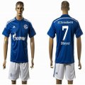 2015-2016 Schalke 04 MEYER #7 blue soccer jersey home