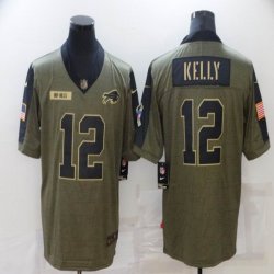 Nike Buffalo Bills #12 Jim Kelly Green 2021 Salute to Service Limited Jersey