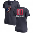 Women's Arizona Coyotes Fanatics Branded Navy Personalized Name and Number Banner Wave V-Neck T-Shirt