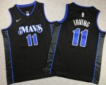 Youth Nike Dallas Mavericks #11 Kyrie Irving black nba jersey city version-XD